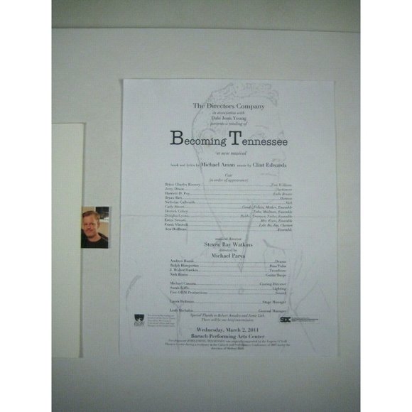 Becoming Tennessee 2011 Program Single Sheet Bryan Batt Directors Company Photo - Picture 1 of 6